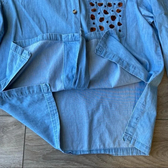 Vintage BellePointe Embroidery Denim Button Shirt - Picture 11 of 15